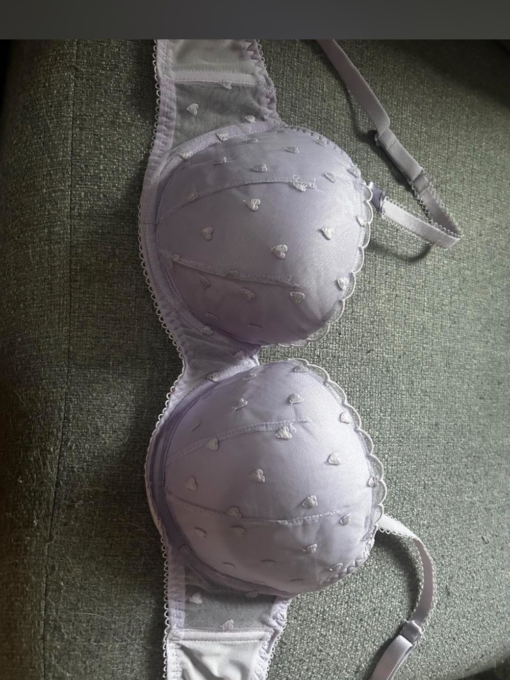 Victoria's Secret Lavender Heart Embroidered Underwire Bra